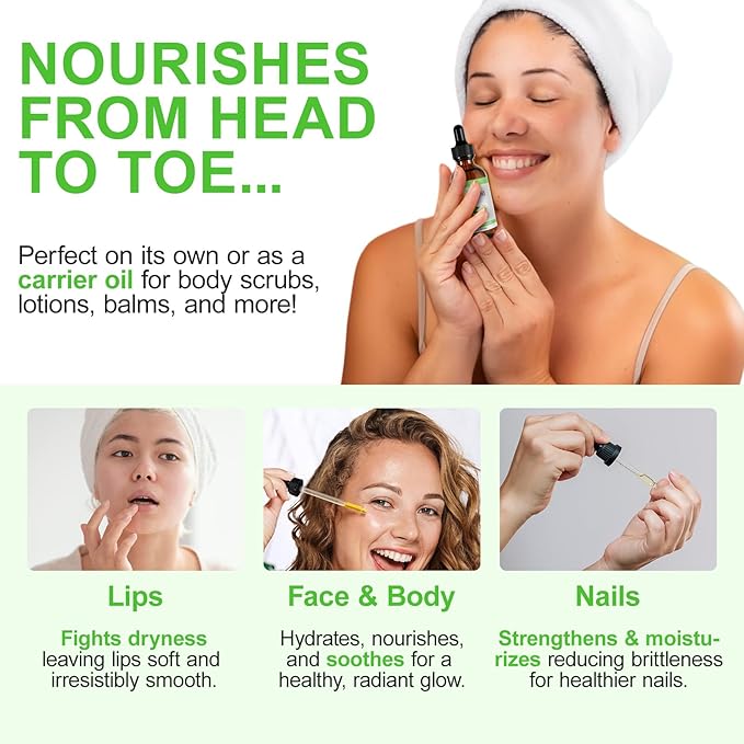 Organic Neem Oil for Skin 2.02 fl.oz, 100% Pure Natural Cold Pressed Unrefined Virgin for Hair Growth, Skin& Body Care, Nails, Nourishes the Hair, Natural Moisturizer, Reduces Fine Lines