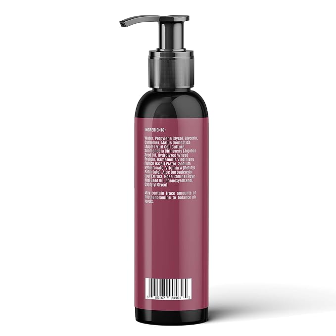 Apple Stem Cell Face Serum with Hyaluronic Acid and Vitamin C, Skin Rejuvenation and Rehydration, 6 Oz.