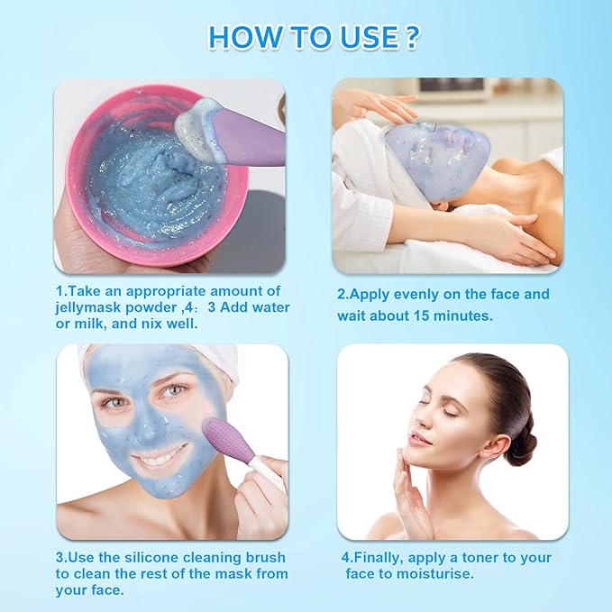 Jelly Mask Powder for Facials Care,Hyalorunic Acid Moisturizing Jelly Face Mask,Bamboo Charcoal Jelly Mask for Facials Professional