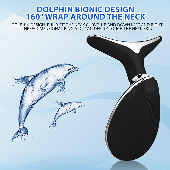 Facial Massager Face and Neck, Red Light Therapy for Face and Neck, Facial Skin Care Tool, 7 Color Led for Face Sculpting Tool at Home (Black)