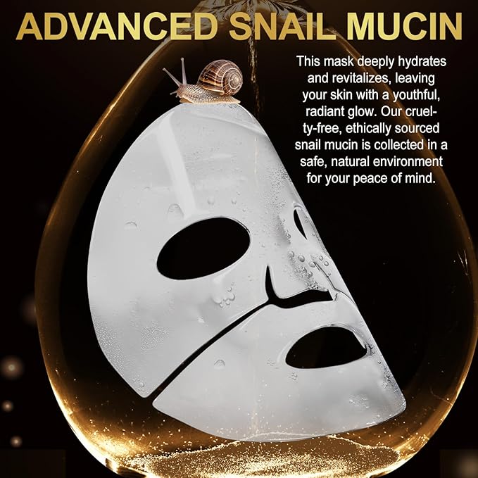 Advanced Snail Mucin Glass Glow Hydrogel Face Masks - 4pcs,Collagen Face Mask - Anti Aging and Moisturizing Face Masks Skincare,for Acne Marks, Anti-Aging, Firming Skin