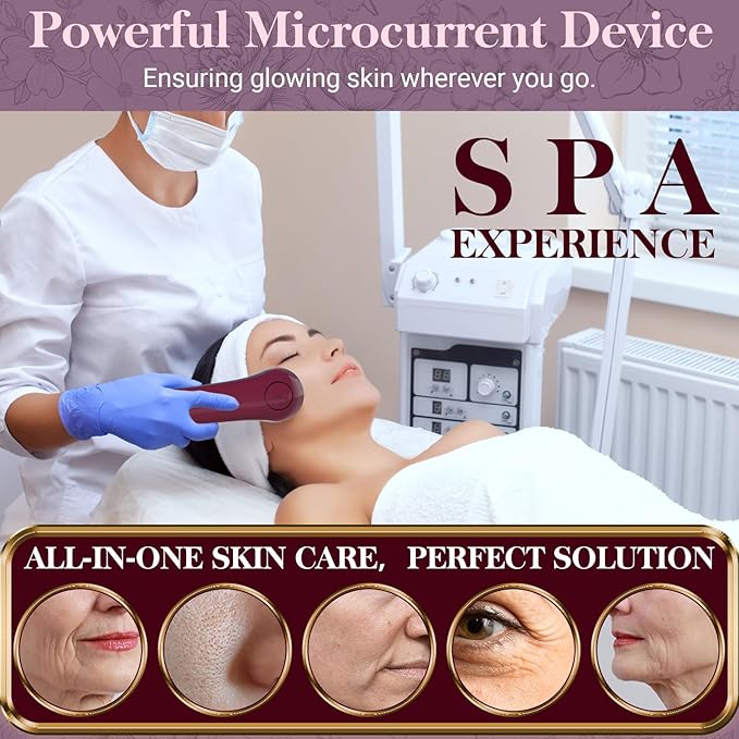 UUPAS Smart Photon Micro-Current LED Red Blue Light Therapy Wand for Face - Microcurrent Facial Device