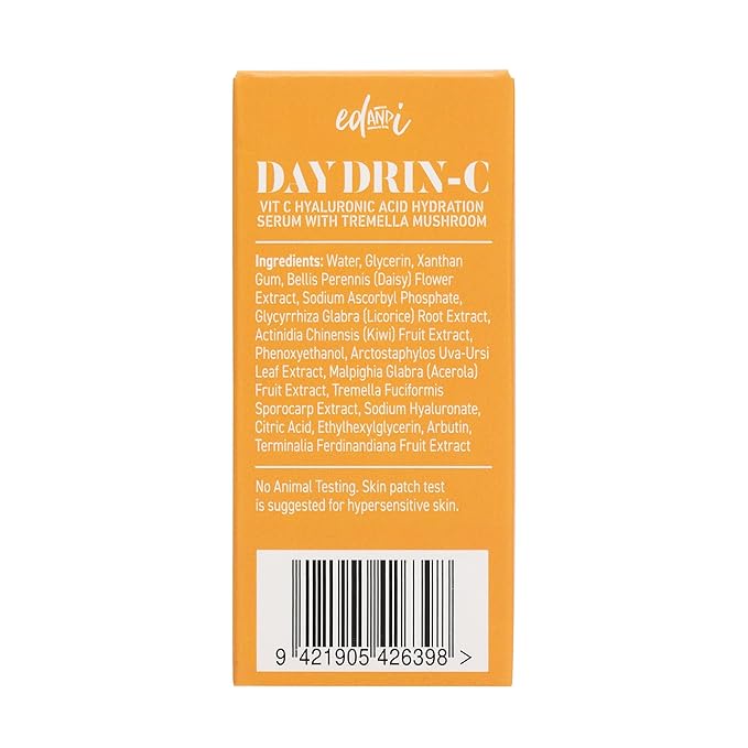 DAY DRIN-C 2 in 1 Face Hydration Serum with Vitamin C and Hyaluronic Acid, Moisturizing, Plumping, & Smoothing the Appearance of Fine Lines, 1.01 oz