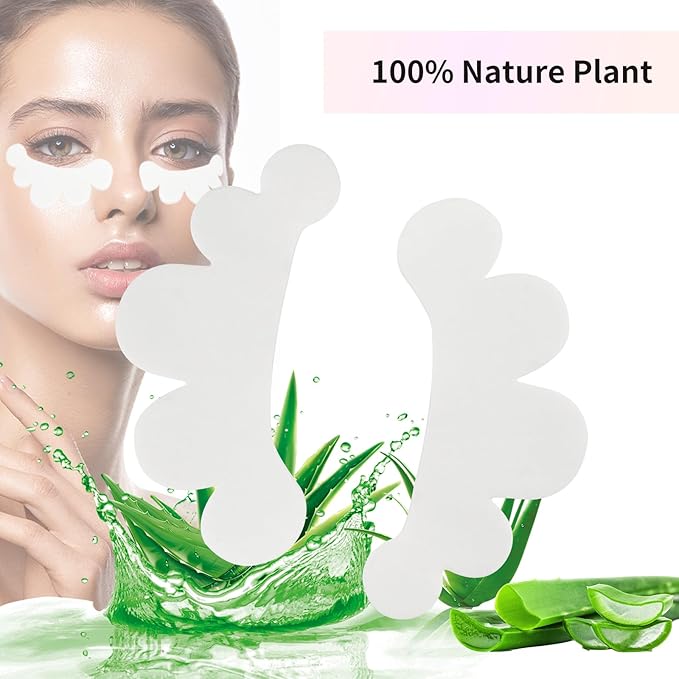 50 Pairs Eye Gel Pads, Lint Free Under Eye Patches for Eyelash Extensions, Premium Eye Mask Beauty Tool Kit (Pink)