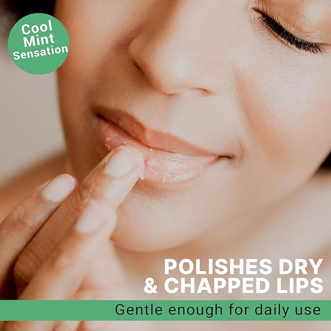 Lip Scrub Exfoliator Mint - USA Made Sugar Lip Scrubber with Natural & Organic Ingredients