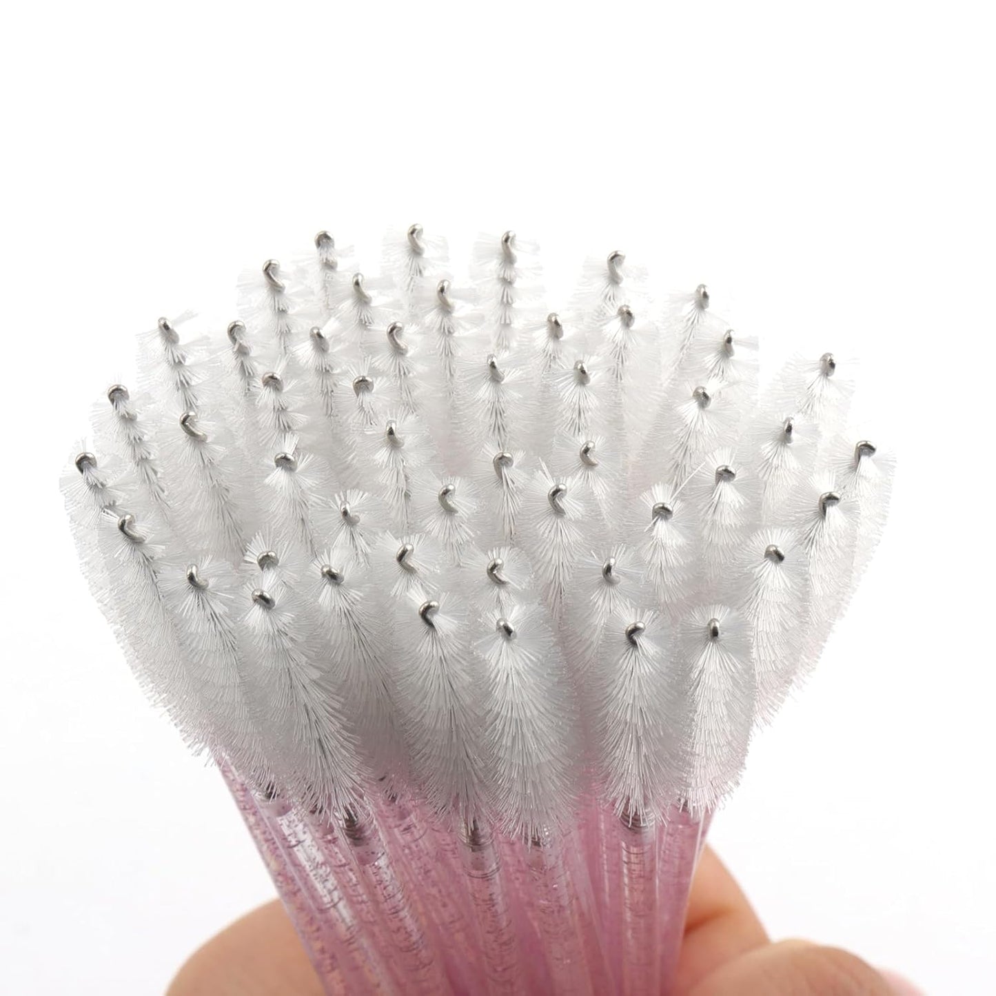 300PCS Disposable Mascara Wands Spoolie Brush Crystal Eyebrow Brushes Eyelash Extension Applicator Makeup Kits.myaokue-up(Pink/White)