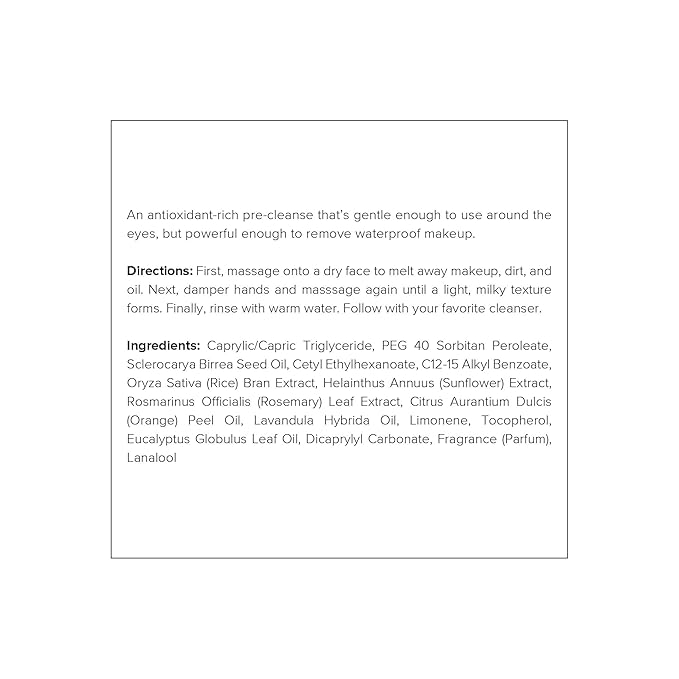 DRMTLGY Pre-Cleansing Oil - Makeup Remover Oil to be Paired with Facial Cleanser - Cleanser for Face - Melts Mascara, Makeup, & Preps for Cleansing, 5 fl oz