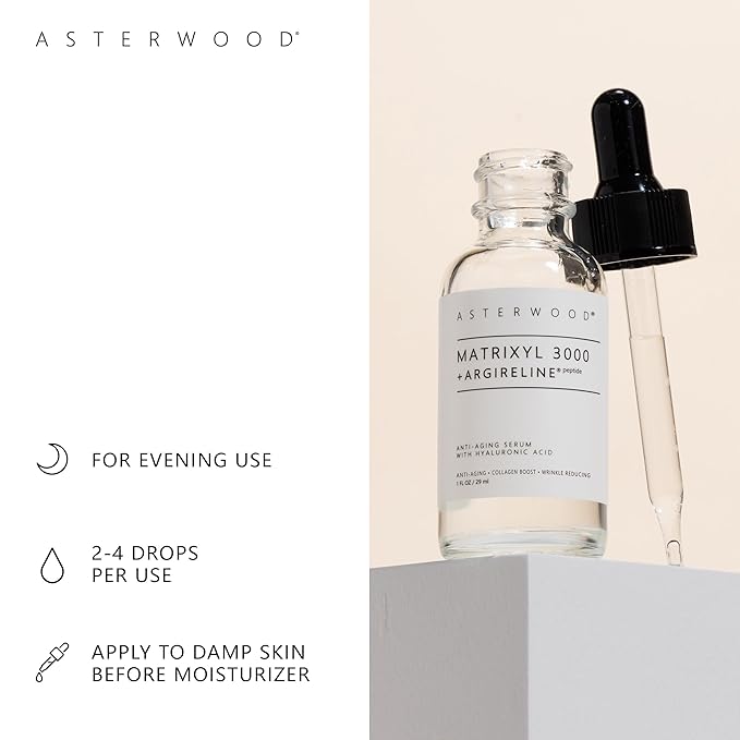 Asterwood Matrixyl 3000 with Argireline Serum 1 oz + Hyaluronic Acid Eye Serum