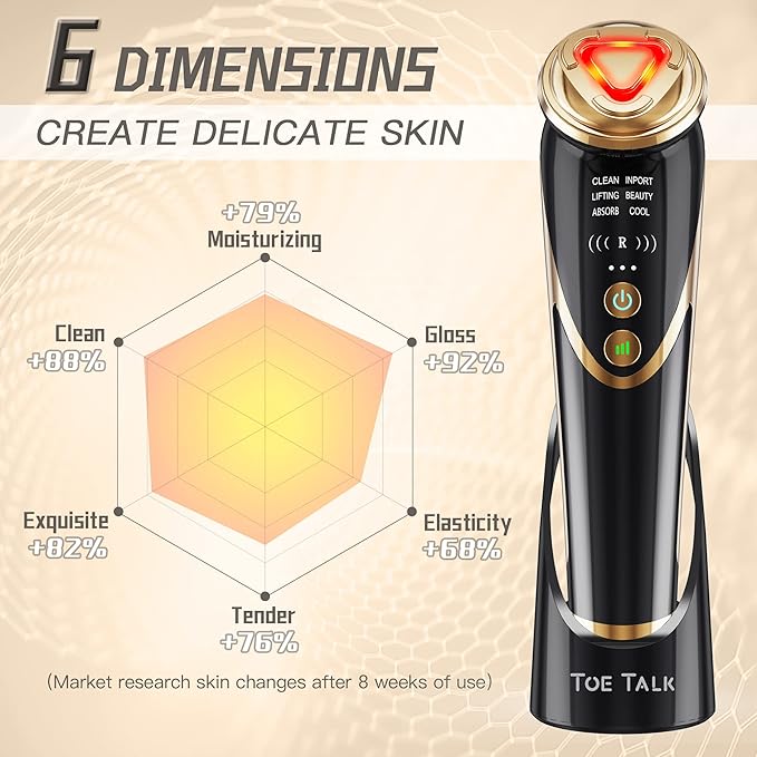 Radio Frequency Facial Machine with EMS - Anti-Aging Skin Tightening Rejuvenation Skin Care Eqipment Home Use,5 in 1 Light Therapy for Wrinkles Lifting High Frequency Face Massager.