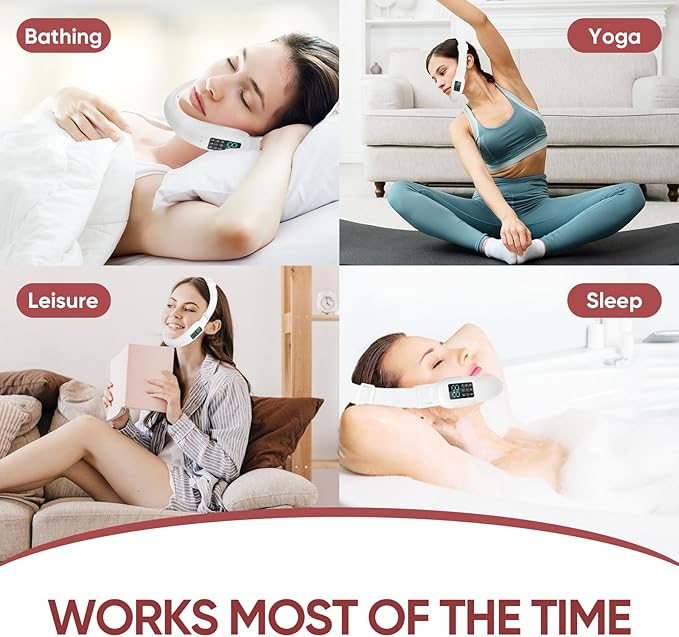 Intelligent Electric Double Chin and V-Shaped Face Machine with 8 Modes & 15 Adjustable Intensities - Women's V-Face Device