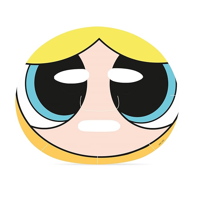 MAD Beauty Powerpuff Girls Cartoon Cosmetic Sheet Mask Buttercup, Super Cute, Yellow, Peach