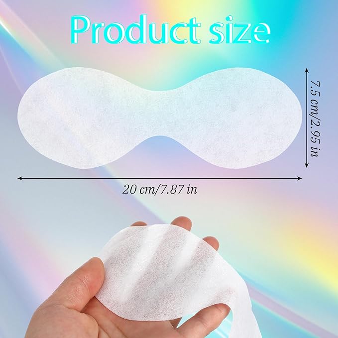 100 Sheets Disposable Non Woven Eye Care, Cotton Eye Mask Paper Paper Facial Eyes Pads Spa DIY Clear Eyes Mask Papers Beauty Sheets for Makeup Skincare Spa Wrap Moisture Retention