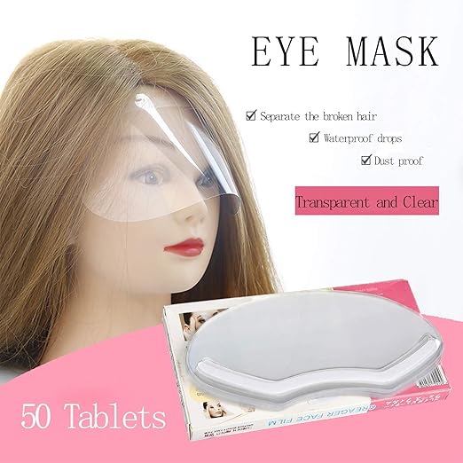 100 PCS Safety Face Shield, Disposable Microblading Protective Shower Visor Face Shield Mask Eye Shields Masks for Hairspray Salon Supplies Eyelash Extensions Eye Eyelid Surgery Aftercare (100PCS)