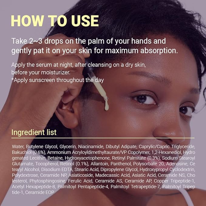 ISNTREE Hyper Retinol EX 1.0 Serum 20ml | 5 Peptides | 5 Cermaides | Helps Reduce Fine Lines