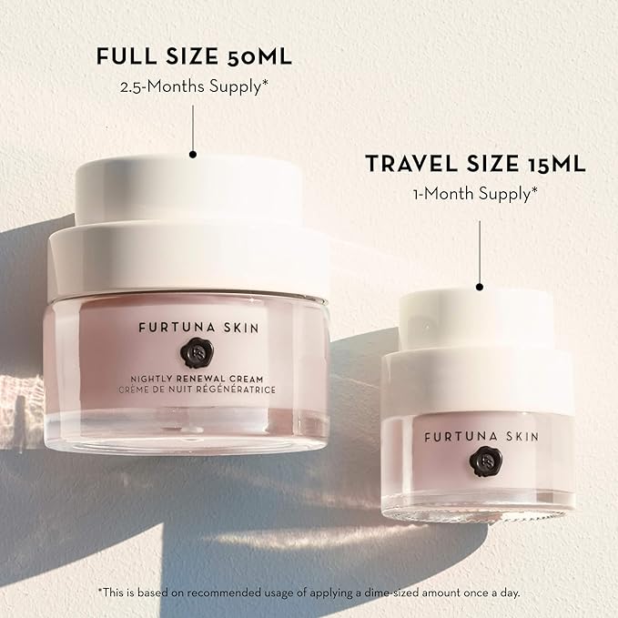 Furtuna Skin Nightly Renewal Cream - Intensive Overnight Regenerative Repair Moistrurizer, Bakuchiol & Ceramide Infused, Vegan, EWG Verified