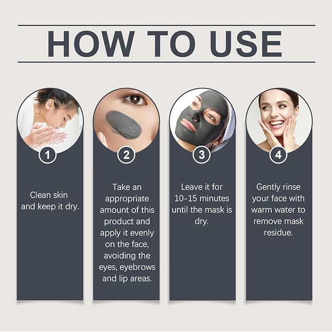 Relief Mud Face and Body Mask, Deep Pore Cleanser, Hydrating and Moisturizing, 91.8% Nature-Derived Ingredients