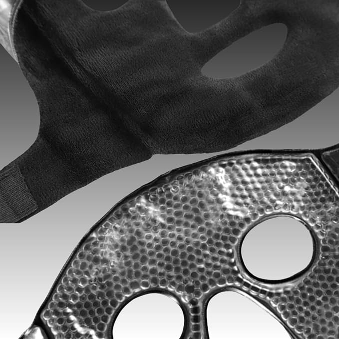 Ice Mask Frozen Rubber Ice Face Masks Puffy Eye Face Depuffer Black Cold Cooling after Surgery Freezable Chill Ice Pack Full Face Mask Facial Skin Cool Care Women Men Beauty Tool