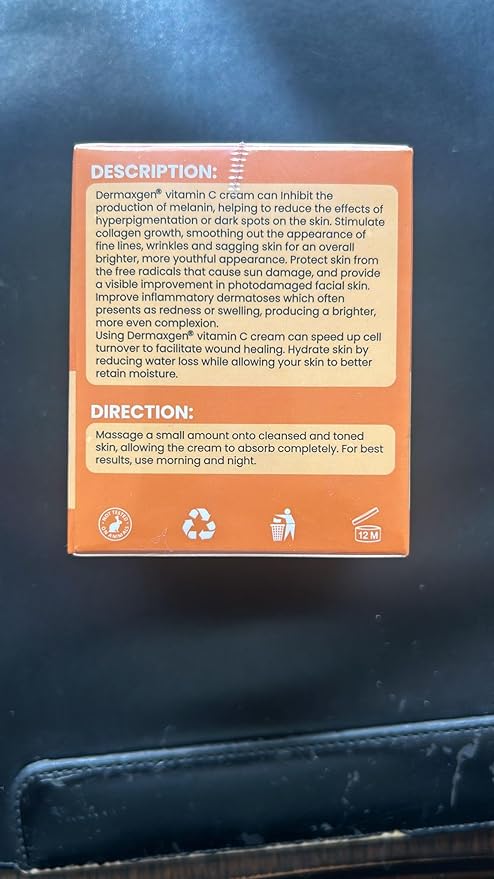 Vitamin C Moisturizing Cream - Organic Glowing Skin Anti-Aging, Rejuvenating, Boosting Collagen Hydrating for Dull, Dry & Sensitive & Oily Skin - 1.7 FL OZ.