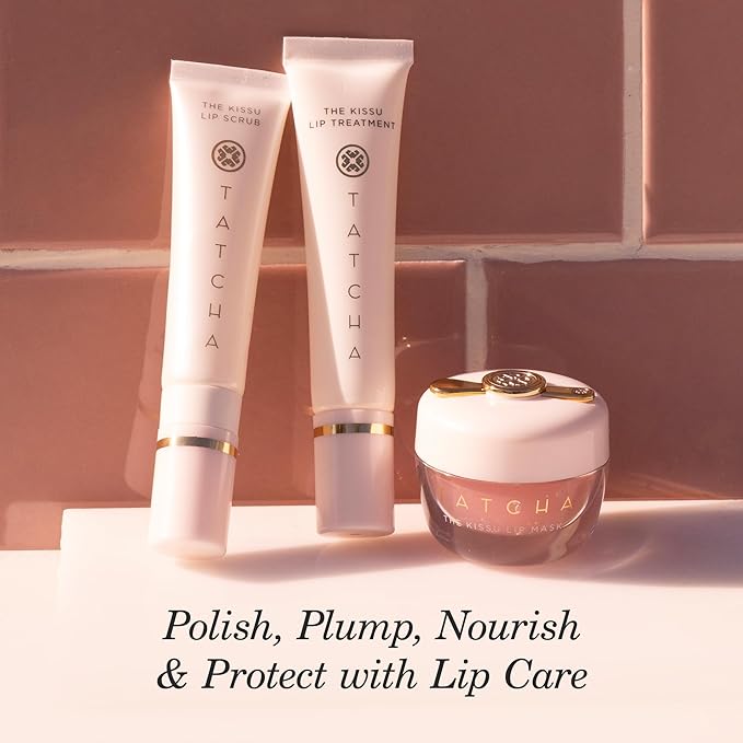 Tatcha Kissu Lip Scrub, Moisturizing Lip Exfoliant with Peach Seed Scrub for Polish, Smooth Lips