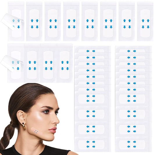 100 Pcs Face Lift Tape Invisible, Neck Tape Lifting Invisible, Neck Lift Tape, Facelift Tape for Face, Lifting Loose Sagging Skin, Eyes, Jowls, Double Chin