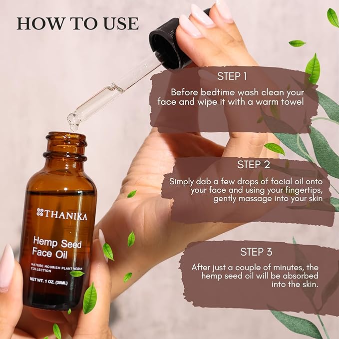 Hemp Seed Face Oil – Anti-Aging, Hydrating, Non-Greasy Skincare | 1 oz (30 ml)