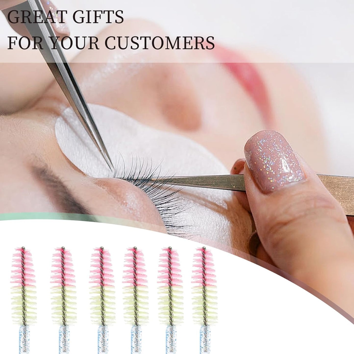 300PCS Disposable Mascara Wands Spoolie Brush Crystal Eyebrow Brushes Eyelash Extension Applicator Makeup Kits