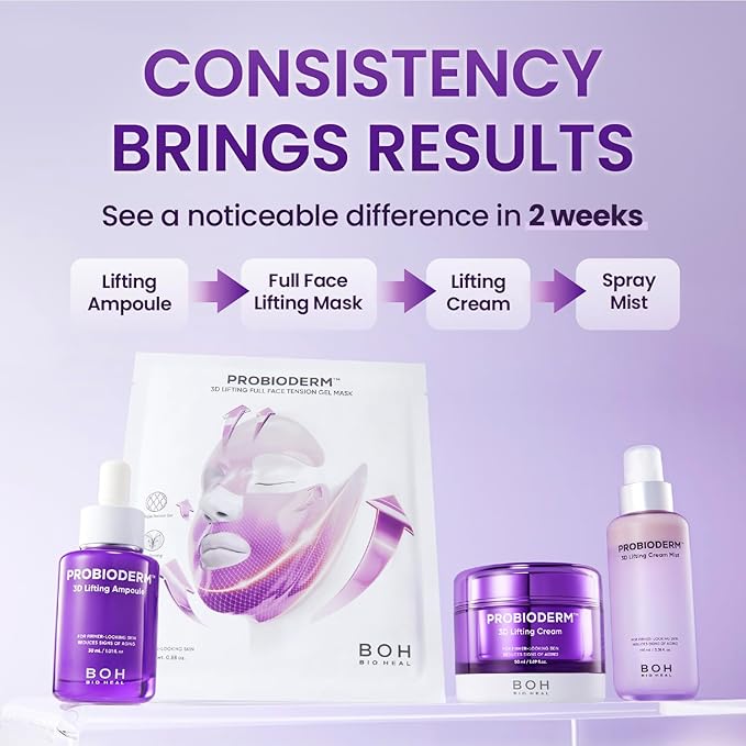 Probioderm™ 3D Lifting Cream Mist 3.38 fl oz (100 ml) | Face Moisturizers, Hydrating Glowing Serum Spray, Moisturizing & Elasticity-Enhancing Facial Mist for Face, Neck & Décolleté