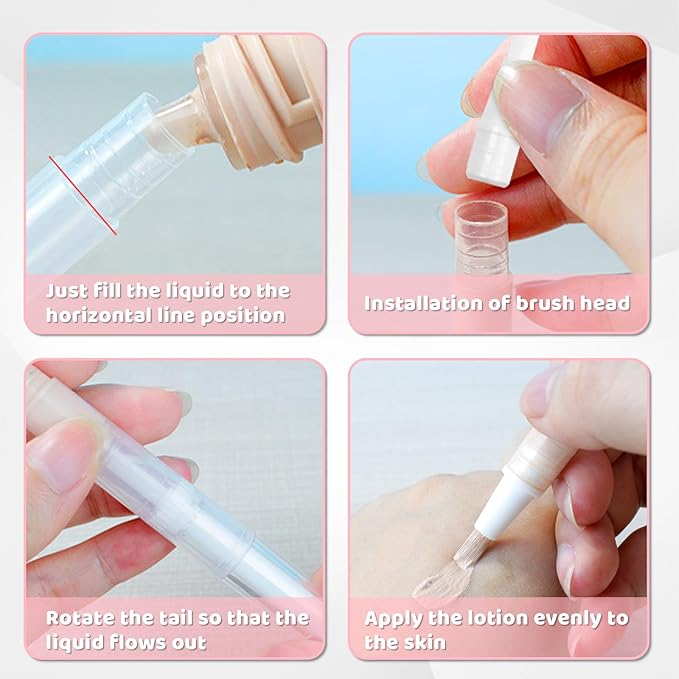 10 Pack 3ml Nail Oil Pen Refillable Transparent Twist Pens, Cuticle Oil Brush for Nails, Empty Nail Oil Pen with Brush Tip, Cuticle Oil Container (10)