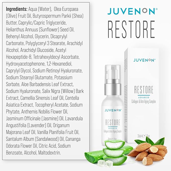 Juvenon Restore Advanced Collagen and Anti-Aging Complex, Premium Skincare Beauty Products for Fine Lines and Wrinkles
