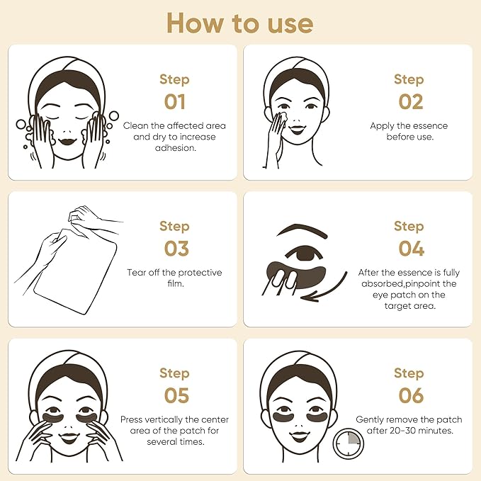 100Pcs/50Pairs Under Eye Patches Gold for Dark Circles, Puffy Eyes, and Wrinkles, 24K Gold Eye Mask for Face, Eye Cream for Men and Women…