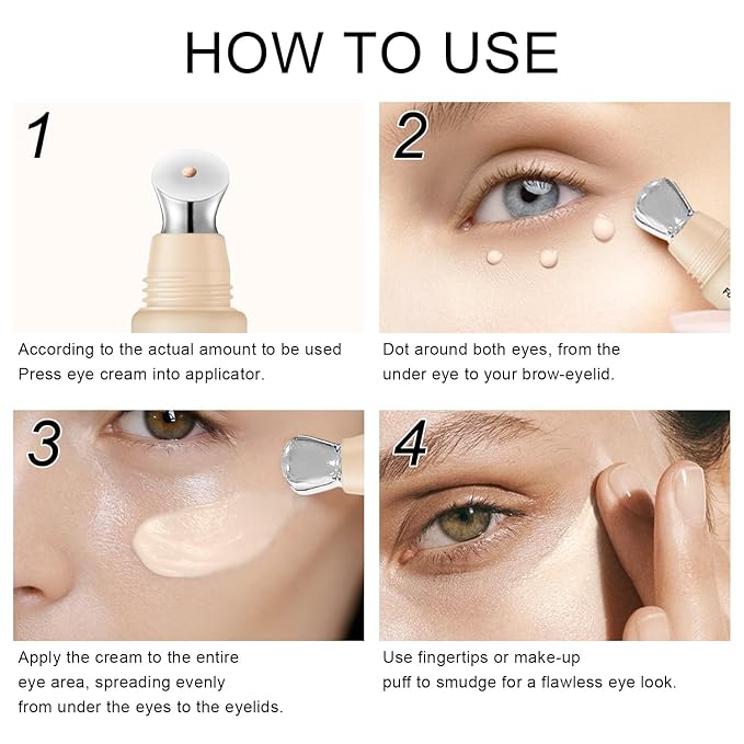 Mineral Eye Cream for Sunscreen, 3-in-1 Anti-Aging Eye Cream,Filter Phone Blue Light for Dark Circle and Fine Lines,15ML(#02 Medium)