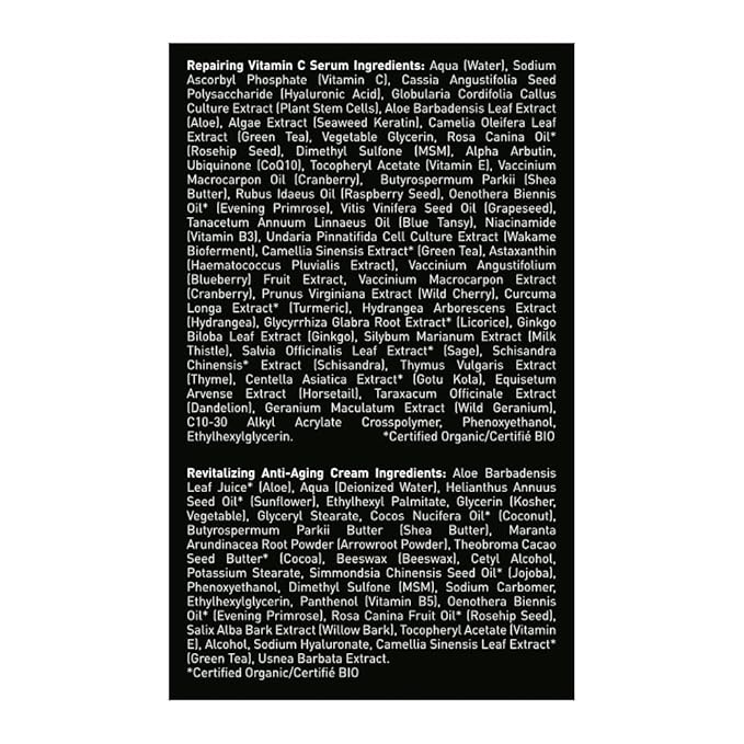 Brickell Men's Advanced Anti-Aging Routine, Night Face Cream, Vitamin C Facial Serum and Eye Cream, Natural and Organic, Unscented, Skin Care Gift Set