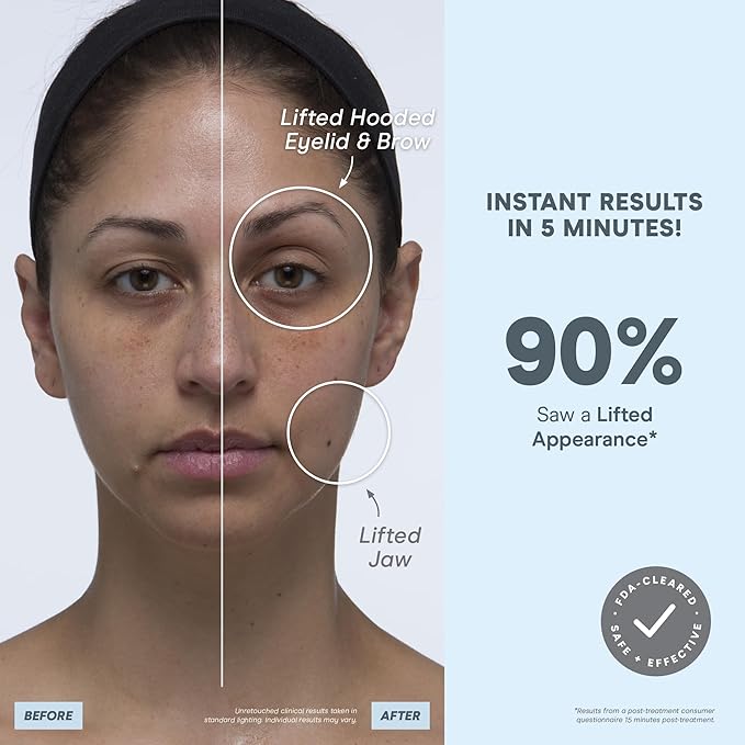 NuFACE MINI+ Microcurrent Facial Device Kit - FDA Cleared Face Sculpting & Skin Tightening Device to Contour, Lift & Tone + Microcurrent Gel Activator & Silk Creme - Violet Dusk