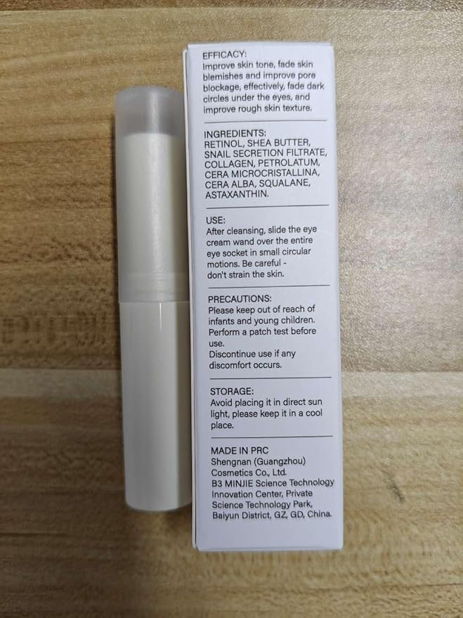 Anti Aging Eye Cream For Dark Circles, Advanced Snail Retinol Eye Stick, 2 PCS Under Eye Cream For Puffiness & Bags, Reduce Wrinkles, Fine Lines, Moisturizating Skin.