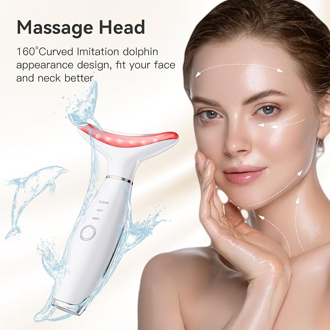 Neck Face Massager, Portable Facial Massager, 3 Modes Face Sculpting Tool, Face Massager Tool for Skin Care, (White)