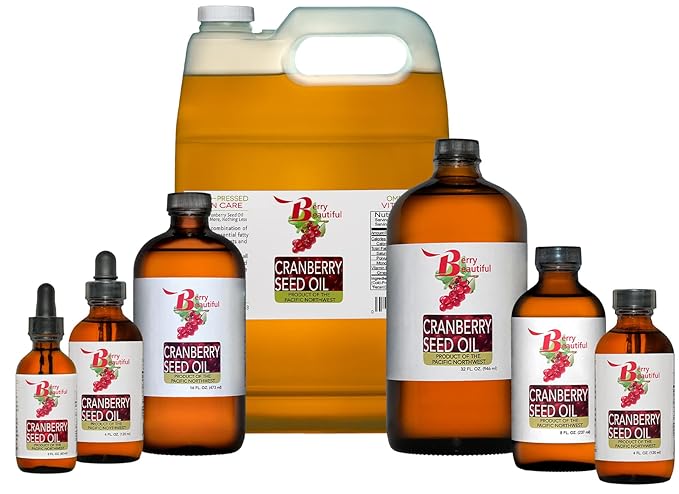 Cranberry Seed Oil - 1 gallon - Cold-pressed by Berry Beautiful from US grown Cranberries - Moisturizing for Face, Body & Hair