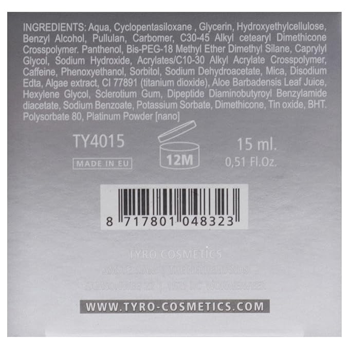 Tyro Hypnotic Radiance Eye Cream - Unique Platinum Water Complex - With Delicate Hydrogel Which Restores The Skin Natural Radiance - With Aloe Vera For Calming And Soothing Properties - 0.51 Oz