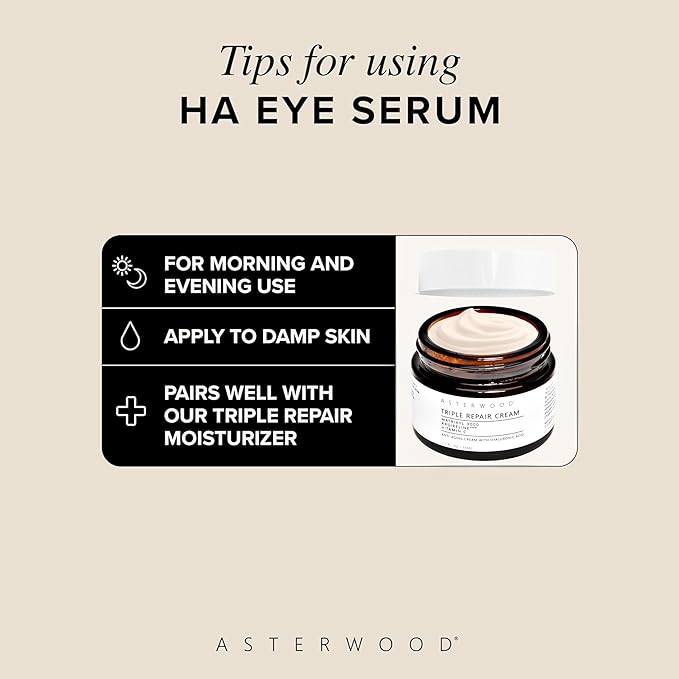 Asterwood Triple Repair Serum (1 oz) + Hyaluronic Acid Eye Serum