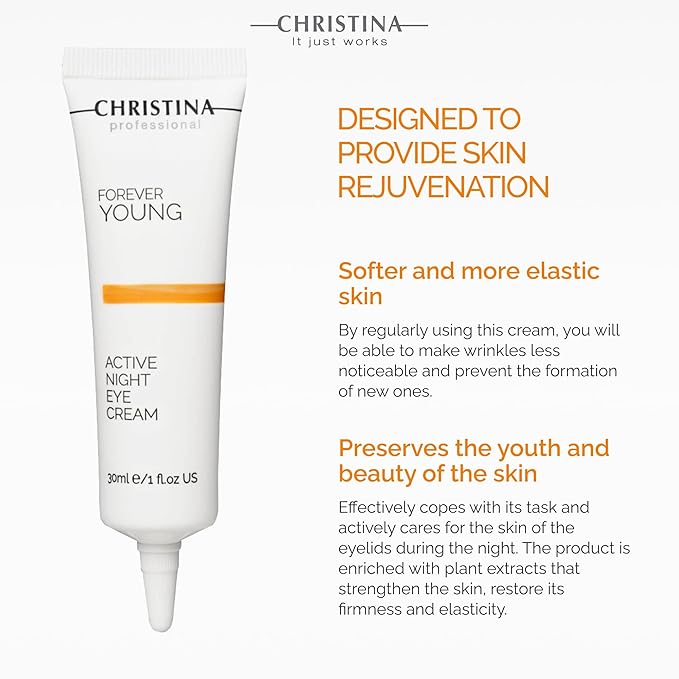 '-CHRISTINA- Forever Young Active Eye Night Cream with Retinol | Avocado Oil Eye Cream | Rejuvenates, Moisturizes, and Nourishes the Skin 30ml