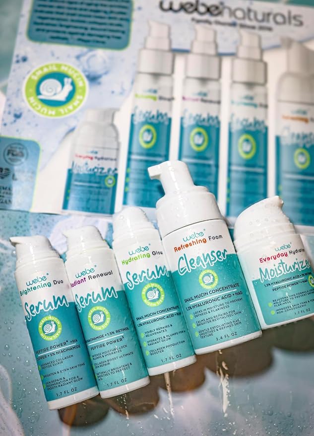 WEBE Snail Mucin 92% Radiant Renewal Serum | Retinol 1.5%, Niacinamide 5%, Peptides, Vitamin C, Hyaluronic Acid & Zinc PCA | Anti-Aging Plumping Serum with Intense Moisture Lock, Glowing Smooth Skin