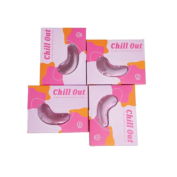 Chill Out Under Eye Masks (1 Pair) - Hydrating Gel Pads with Glycyrrhiza Glabra & Centella - Depuff & Brighten Dark Circles - Cruelty-Free Eye Treatment