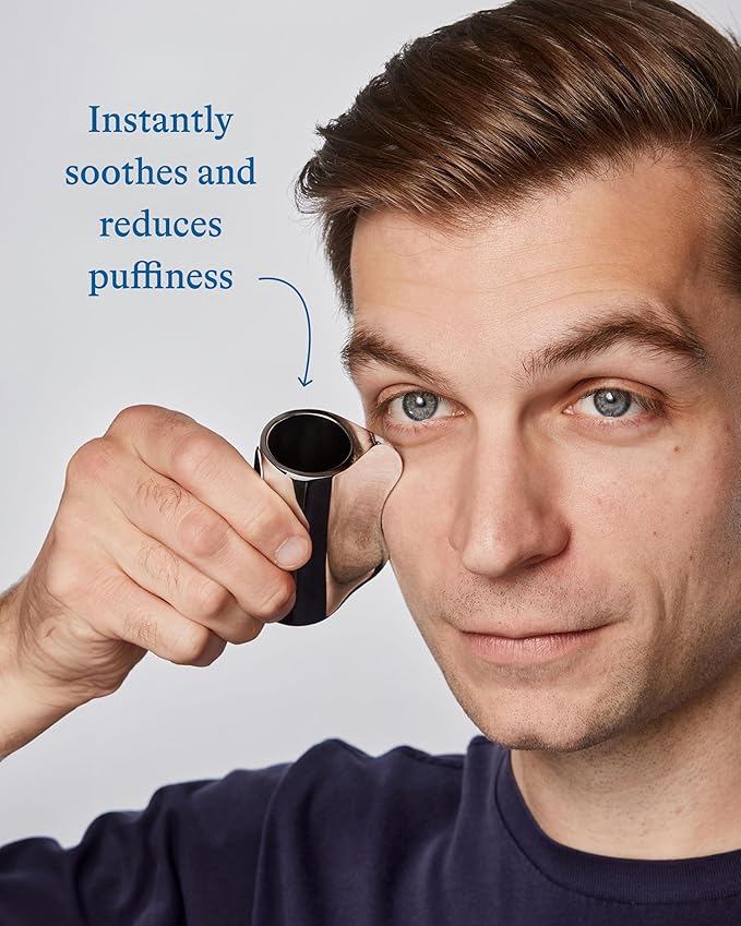 Harry's Cooling Eye Kit for Men - Gua Sha Depuffing Facial Massage Tool and 2 Cooling Eye Sticks