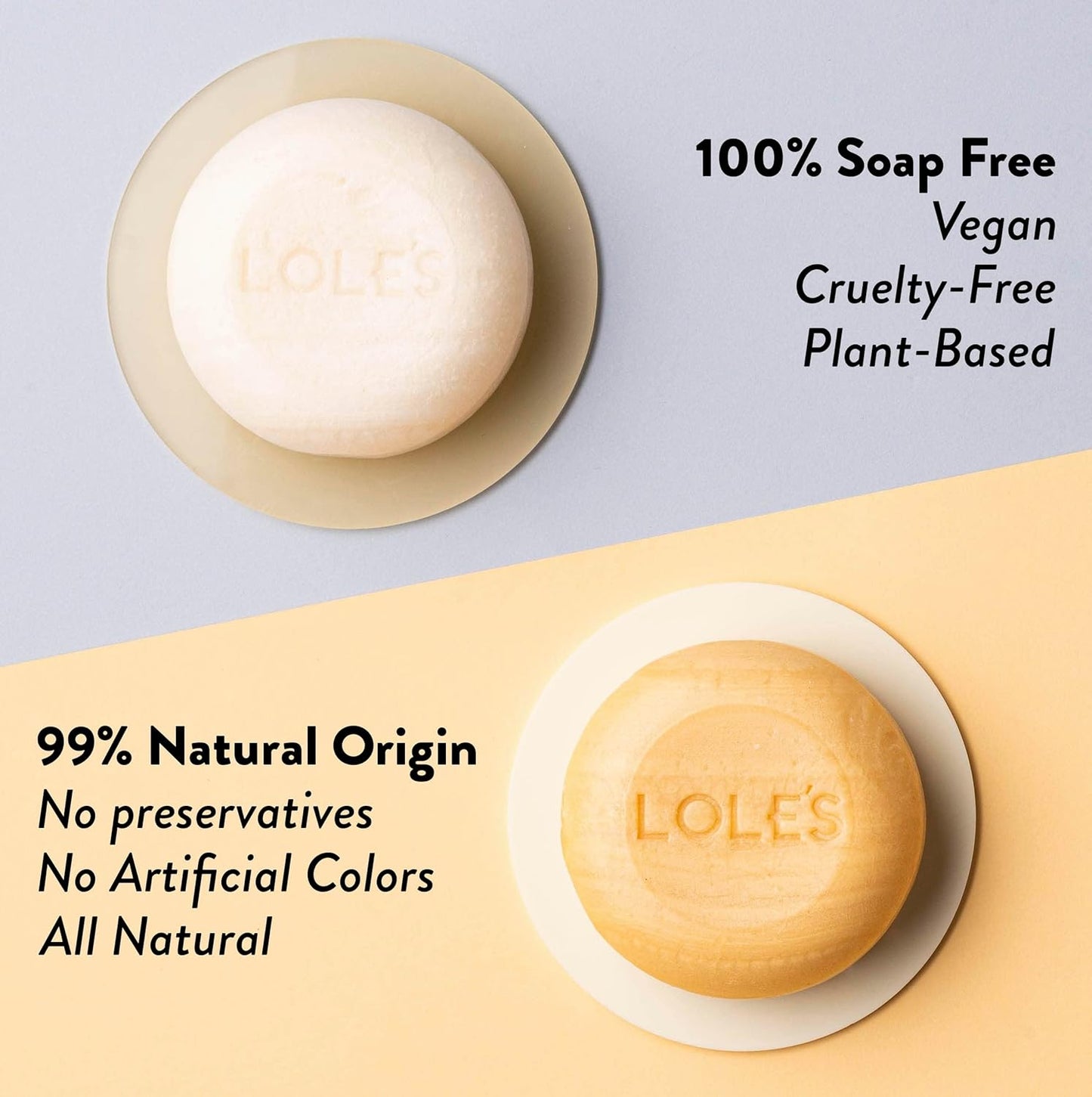 LOLE'S Shampoo Bar and Conditioner 2in1 with Argan Oil for Normal to Oily Hair, Repair & Damage Control, 99% Natural, Sustainably Sourced, 3.5Oz