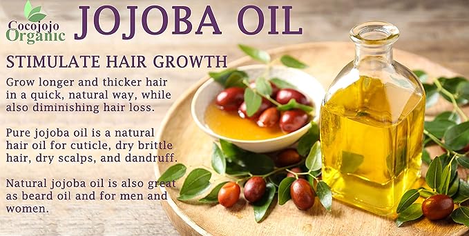 Dr Joe Lab Jojoba Oil Organic, Jojoba Oil for Hair Growth, Jojoba Oil for Skin, Jojoba Oil for Face, 100% Pure Natural, Cold Pressed, Deep Moisturizing Anti-Aging, Essential Oils -128 Fl Oz