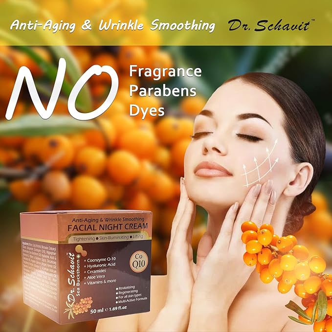 Dr.Schavit Anti Wrinkle Night Cream β Collagen Retinol Anti Aging Firming and Moisturizing Face Cream Reduce Wrinkles, Dark Spots, Fine Lines and Sun Damage - 1.7 Oz