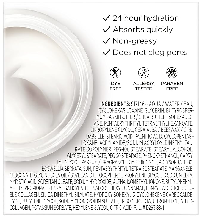 L’Oreal Paris Collagen Daily Face Moisturizer, Anti Aging Face Cream to Reduce Wrinkles and Provide Intense Hydration, 1.7 oz