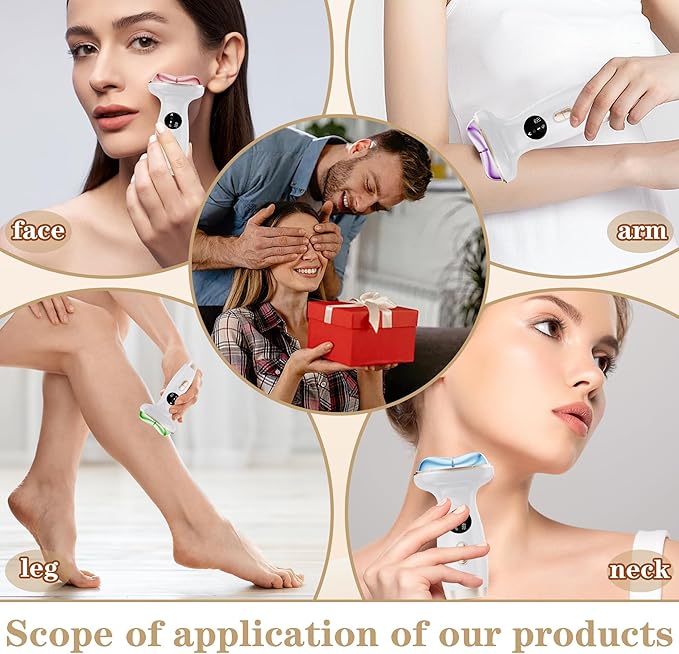 Upgraded Hot & Cold Dual Mode Face and Neck Beauty Massager, 7 in 1 LED Facial Sculptor, 7 Modes -Micro - Vibration - 7 Light -Heating -Ice Compress for Home Skin Care, Face Lift Device