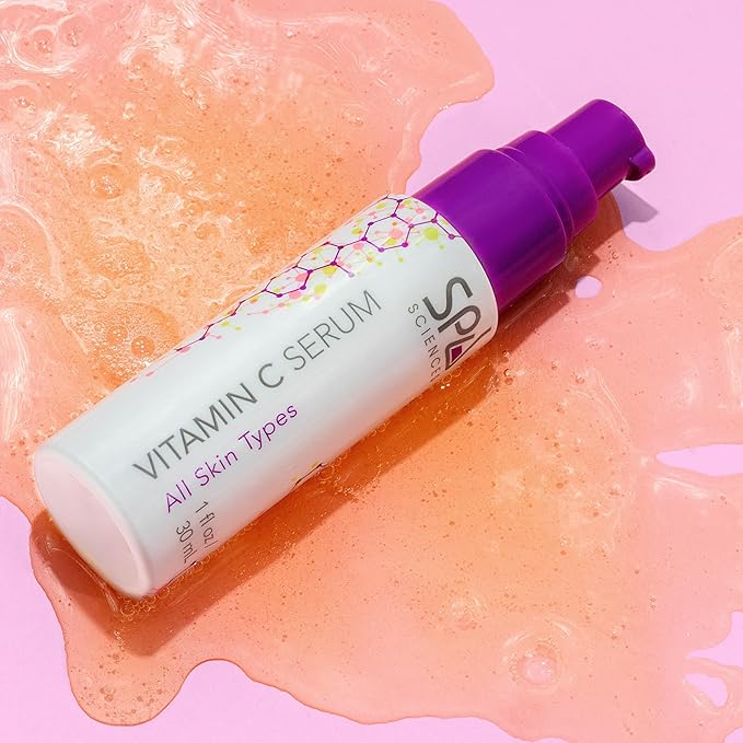 Spa Sciences - Vitamin C Serum - Made in the USA - Brightening Formula - With Minerals and Fruit Extracts - Support and Brighten - Vegan - For All Skin Types - 1.1oz