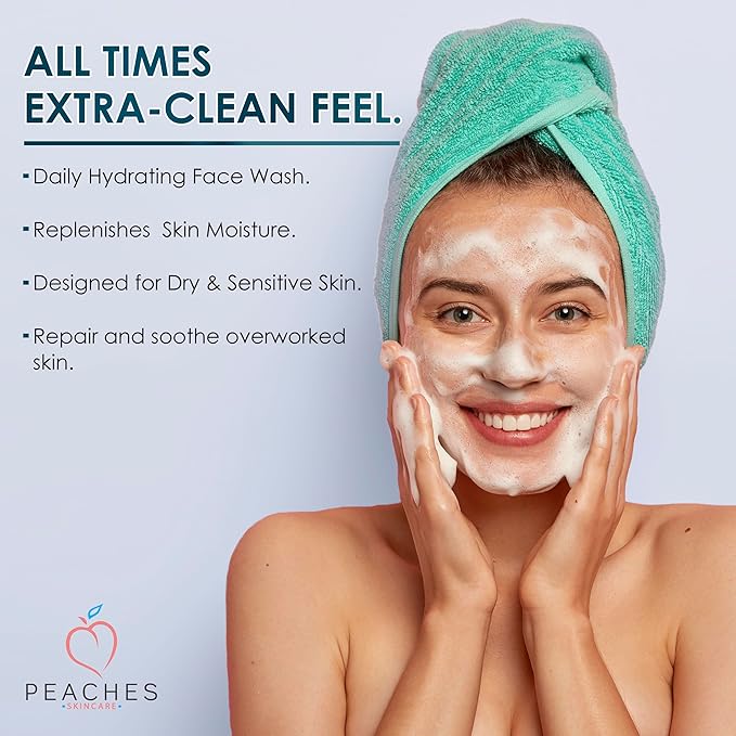 Post-Workout Vegan Face Wash with Gotu Kola, Lemongrass, and Eucalyptus – Refreshes and Cleanses Delicate Skin – Restore Cleanser (5.5 oz)