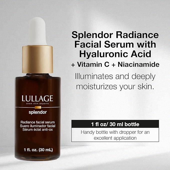LULLAGE Splendor Radiance Hyaluronic Acid & Vitamin C Serum for Face, Revitalizing Vitamin C Face Serum with Niacinamide to Replenish & Firm the Skin, 1 Fl Oz Dropper Bottle